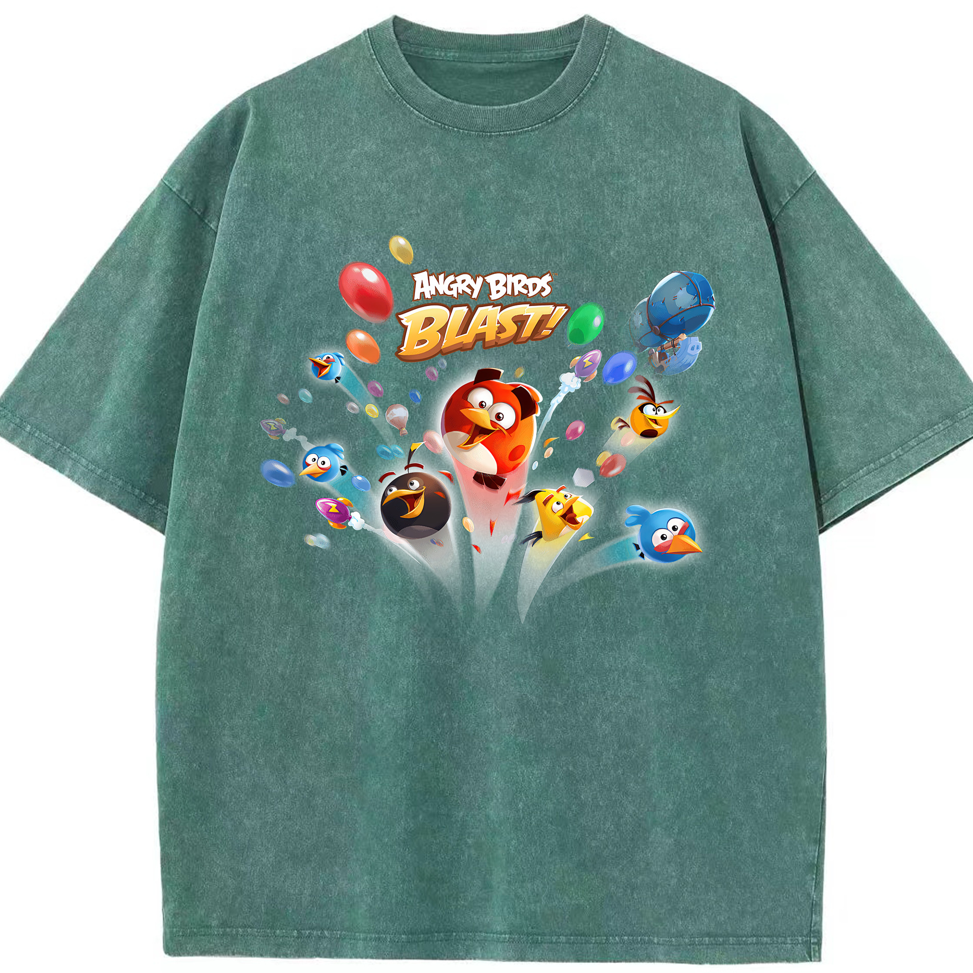 （画像用） Angry Birds アングリーバード 綿100% ヴィンテージ風 半袖Tシャツ（フロントプリント）